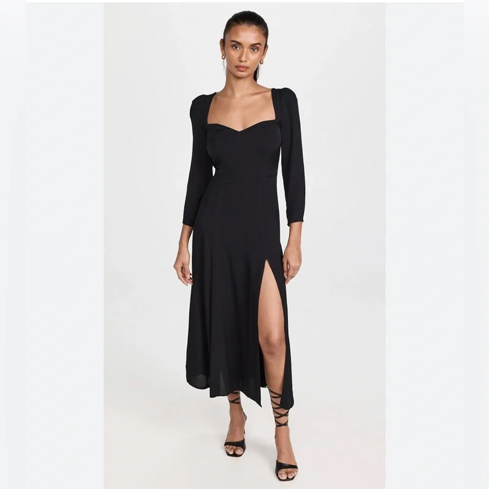Reformation Mara Dress Black NEW - Picture 2 of 11